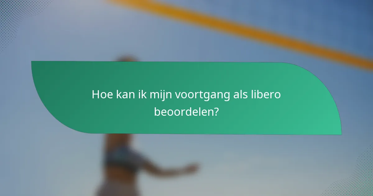 Hoe kan ik mijn voortgang als libero beoordelen?